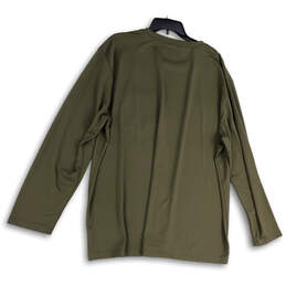 Mens Green Long Sleeve Crew Neck Front Pocket Pullover T-Shirt Size 3XL alternative image