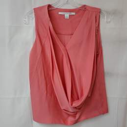 Diane Von Furstenberg Silk Sleeveless Pink Blouse Women's 4