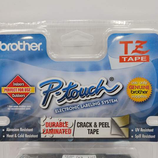 Brother TZ Tape P-touch Electronic Labeling System Black Print On White Tape NIB image number 4
