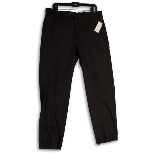 NWT Mens Brown Slash Pocket Flat Front Dress Pants Size 36x32 image number 1