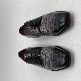 Mens Klondike Black Gray Leather Animal Print Oxford Dress Shoes Size 11 M alternative image