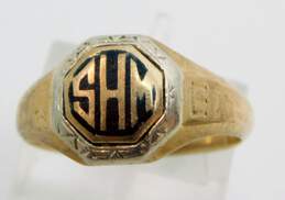 Vintage 10K Two Tone Gold WHS Monogram Initial Ring 3.7g