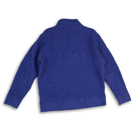 Mens Blue Red Long Sleeve Mock Neck Pullover Quilted Jacket Size Large alternative image