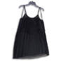 Womens Black Pleated Sleeveless Spaghetti Strap Tiered Mini Dress Size S image number 2