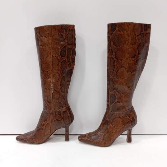 Sam Edelman Davin Women's Knee High Brown Snake Pattern Boots Size 8.5 image number 2