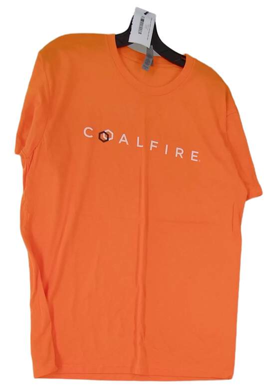 Mens Orange Short Sleeve Crew Neck Pullover T Shirt Size Large image number 1