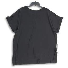 NWT Joseph Ribkoff Womens Black Short Sleeve Split Neck Blouse Top Size 22 alternative image