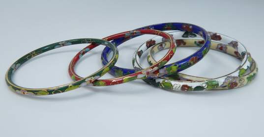 VNTG Cloissone Enamel Colorful Bangle Bracelets 79.0g image number 2