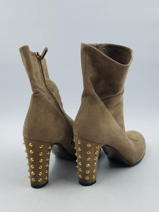 Authentic Gucci Tan Studded Booties W 9 image number 4
