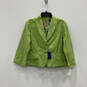 NWT Womens Green Floral 3/4 Sleeve Shawl Lapel Three Button Blazer Size 10 image number 1