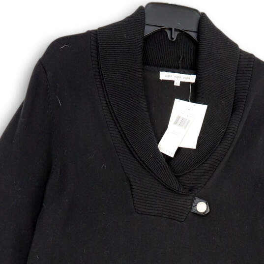 NWT Womens Black V-Neck Long Sleeve Pullover Sweater Size Large image number 3