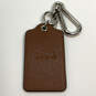 Designer Coach Silver-Tone Leather Lobster Lock Multipurpose Key Chain image number 3