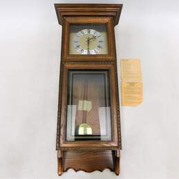 Vintage Bulova Wood Wall Clock W/ Pendulum