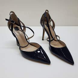 White House Black Market KAI Strappy Stilettos Classic Navy Patent Leather 10M