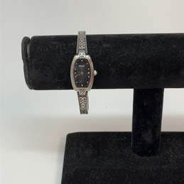 Designer Relic Silver-Tone Stainless Steel Black Dial Analog Wristwatch