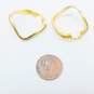 14K Gold Brushed & Smooth Wavy Square Hoop Earrings 3.1g image number 6