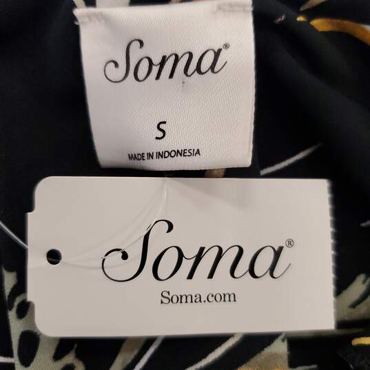 SOMA Women Black Floral Dress SZ S NWT image number 3