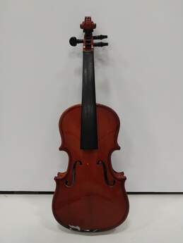 Vintage Hard Lined & Molded Case Polished Wood Violin & Bow alternative image