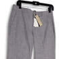 NWT Womens Gray Flat Front Pockets Straight Leg Dress Pants Size 4 image number 3