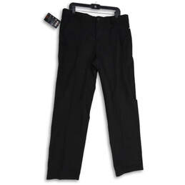 NWT Mens Black Flat Front Slash Pocket Straight Leg Chino Pants Sz W36 L34