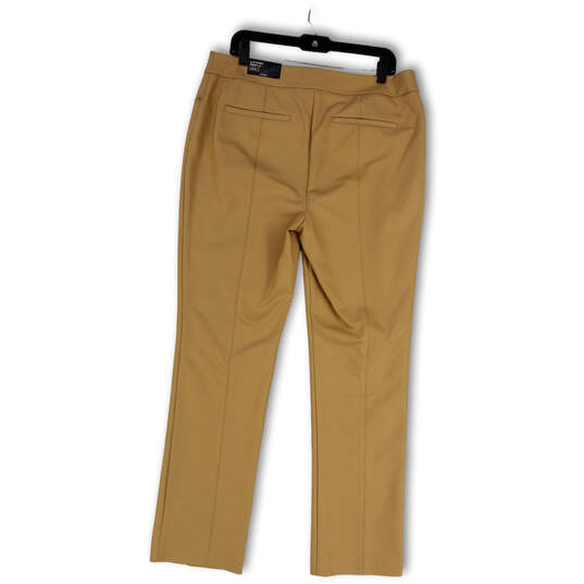NWT Womens Tan Flat Front So Slimming Pockets Straight Leg Ankle Pants Sz 2 image number 2