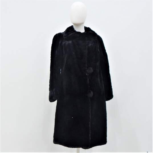 Vintage Bishop's Womens Black Shaved Fur Full Length Coat image number 1