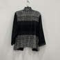 Womens Black Gray Knitted Long Sleeve Open Front Cardigan Sweater Size 1X image number 2