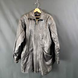 Trek Men Black Leather Jacket Sz L