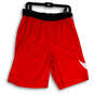 NWT Mens Red Black Elastic Waist Loose Fit Basketball Athletic Shorts Sz M image number 2
