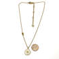 Designer Juicy Couture Gold-Tone Chain White Enamel Flower Charm Necklace image number 2
