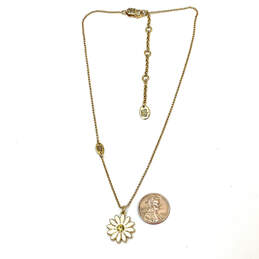 Designer Juicy Couture Gold-Tone Chain White Enamel Flower Charm Necklace alternative image