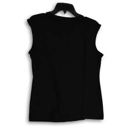 NWT Womens Black Chain Neck Sleeveless Pullover Blouse Top Size M