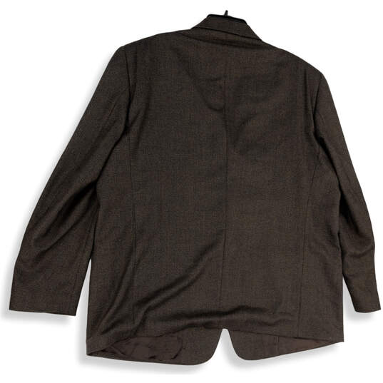 Mens Gray Notch Lapel Long Sleeve Flap Pocket Single Button Blazer Size 56 image number 2