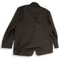 Mens Gray Notch Lapel Long Sleeve Flap Pocket Single Button Blazer Size 56 image number 2