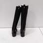 Michael Kors Women's Black Leather With Gold Tone Hardware Tall Riding Boots Size 7.5 image number 3