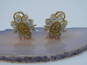 Vintage 14K Yellow Gold CZ 15 Years Omega Pierced Earrings 4.5g image number 4