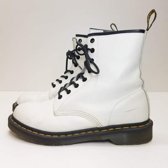 Dr Martens Leather 1460 Combat Boots White 10 image number 1