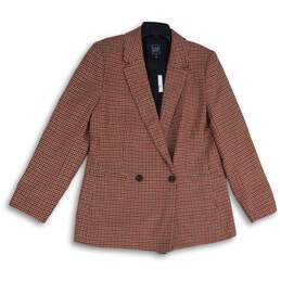 NWT Gap Womens Multicolor Houndstooth Notch Lapel Double Breasted Blazer Size 14