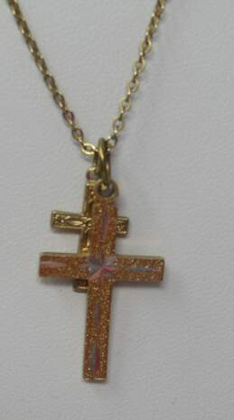 Gold Color Cross Fashion Necklace