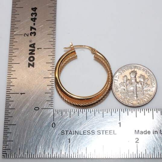 14K Yellow Gold Hooped Earrings - 1.58g image number 4