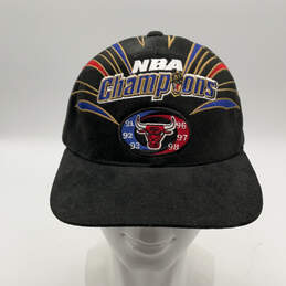 Mens Black Chicago Bulls Adjustable Hook And Loop NBA Baseball Hat One Size