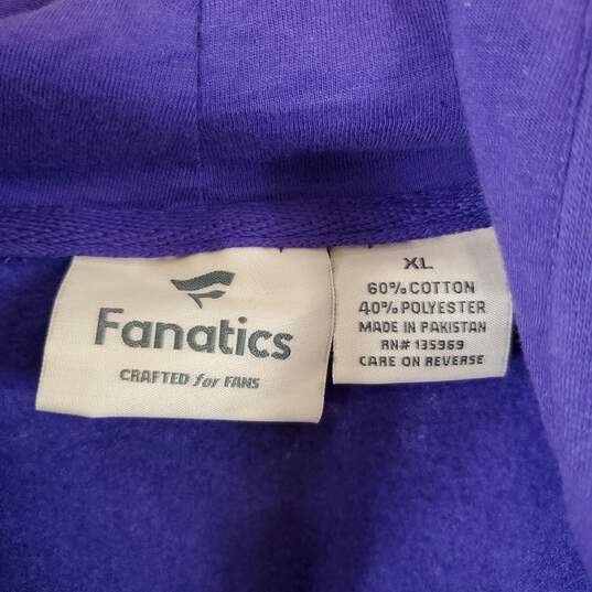 Fanatics Men's Purple Zip-Up Sweater SZ XL NWT image number 5