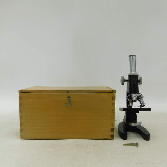 Palomar Vintage Microscope W/ Wood Case image number 1