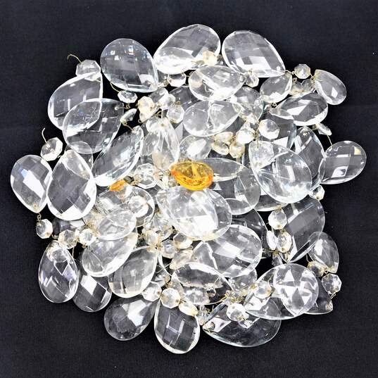 Lot of Vintage Cut Glass Crystal Chandelier Pendalogues image number 1