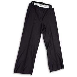 Womens Gray Flat Front Regular Fit Pockets Straight Leg Dress Pants Sz 14W