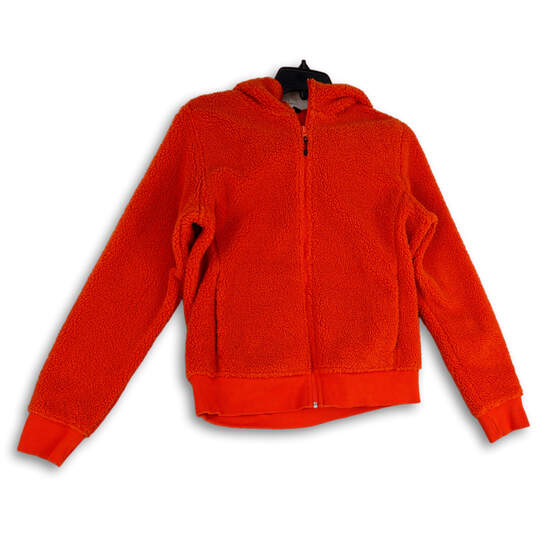 Womens Orange Blocktech Sherpa Windproof Full-Zip Hoodie Size Medium image number 4