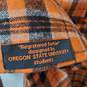 Pendleton Oregon State Board Shirt Orange Plaid Wool Button Up Size M image number 4