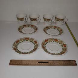 Syracuse Carefree XL Casual China 'Seville' Tea Cups w/ Saucers Set of 4