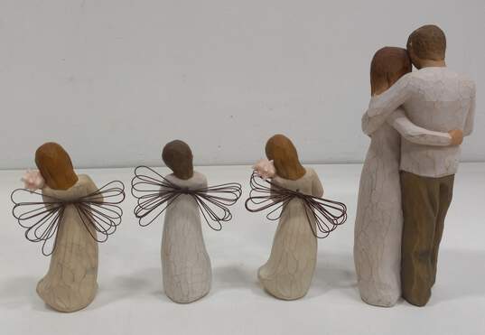 Bundle Of 4 Willow Tree Hand Painted Wooden Angel Family Figurines image number 2