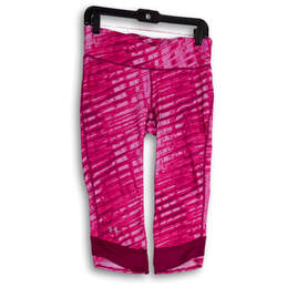 Womens Pink Fly By Printed Elastic Waist Pull-On Capri Leggings Size Medium